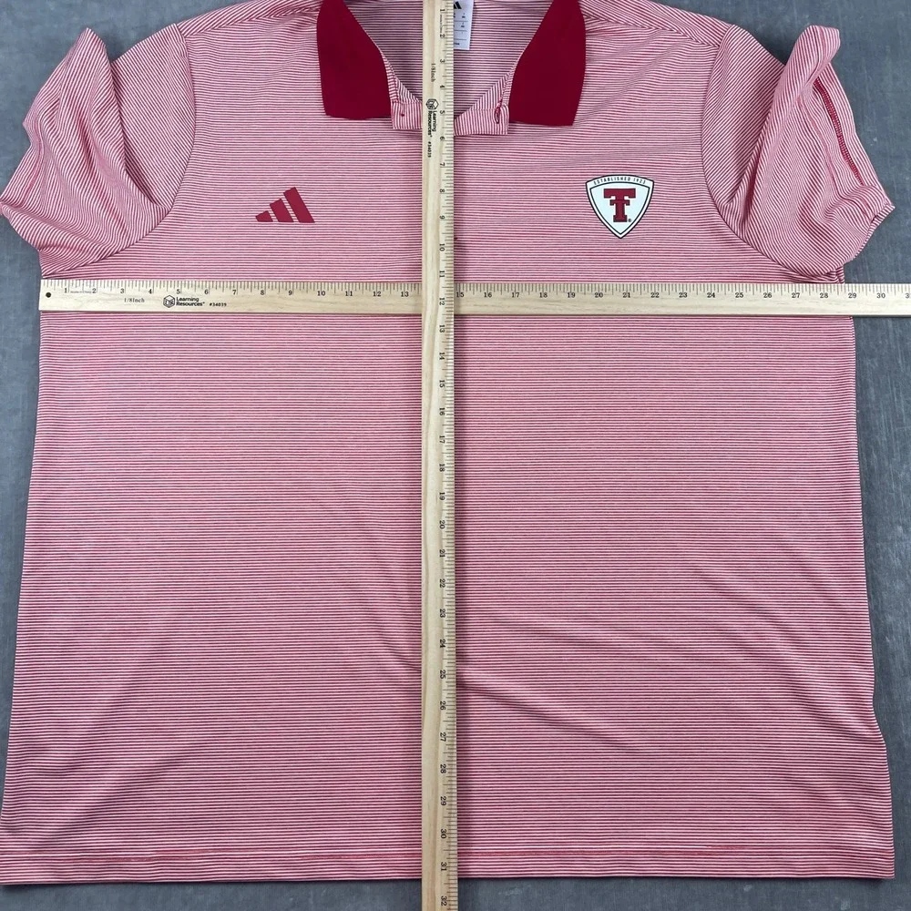 Texas Tech Red Raiders Adidas Mens 3XL Red Striped Polo Shirt Golf Sporty